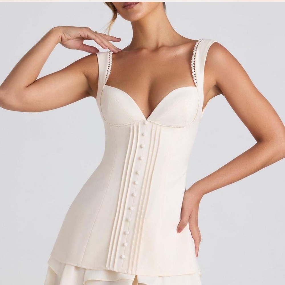 Oh Polly Cassandra Ruffle Trim Dress